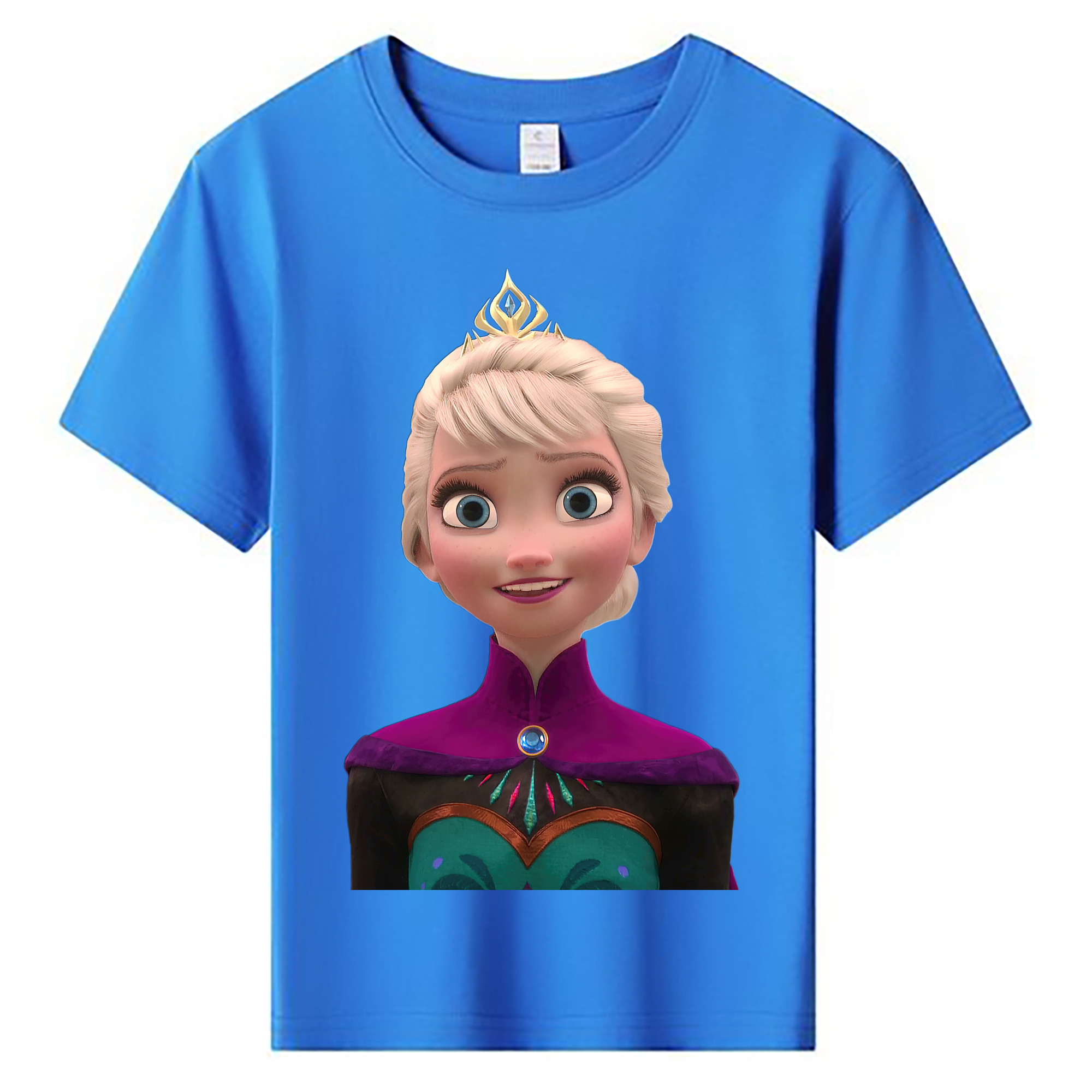 （画像用） アナと雪の女王 アンナ エルサ Frozen Anna Elsa 綿100％キッズTシャツ（フロントプリント）